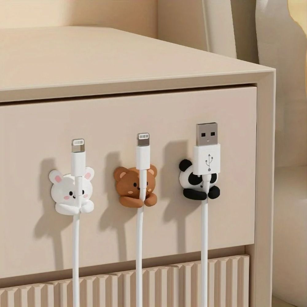 Desk Cable Clip - Starker Klebstoff Selbstklebender Kabelclip Niedliches Tier-Design