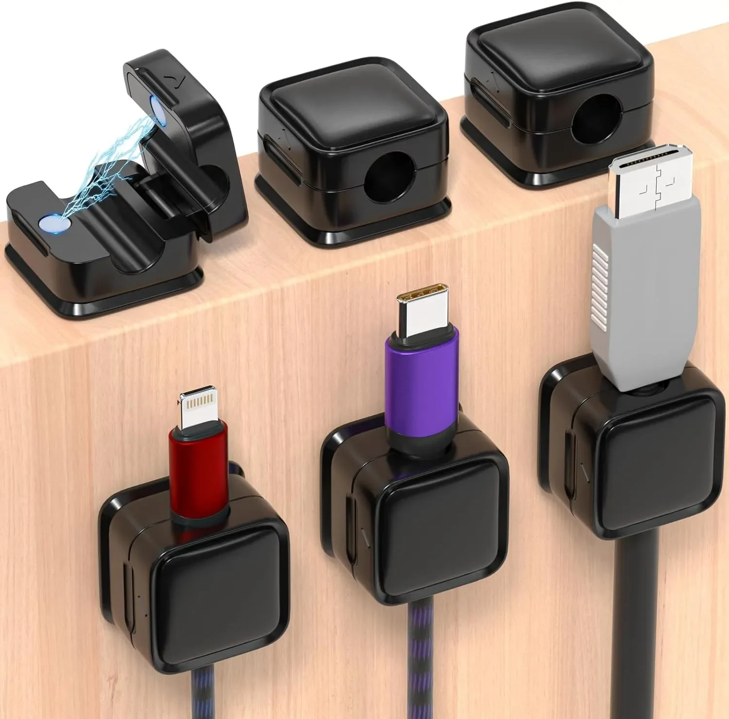 Desk Cable Clip - Mini-Kabelorganisator, magnetischer Kabelhalter, glatter, verstellbarer Kabelhalter,