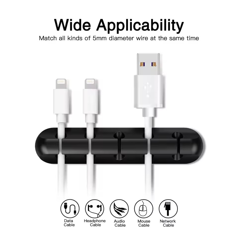 Desk Cable Clip - Silikon-USB-Kabel-Organizer, USB-Ladekabel-Wickler, Desktop-Ordnungsclips, Kabelhalter für Maus-