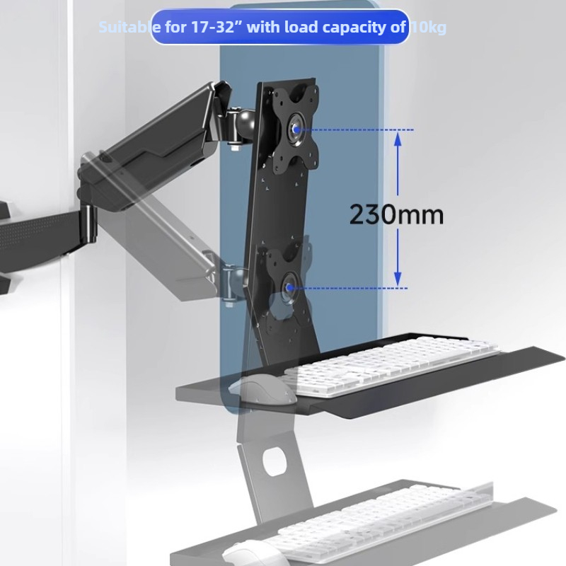 Monitor Arm Single - Robustes Monitorhalterungsgestell, ergonomisch verstellbarer Bildschirmarm, universelle