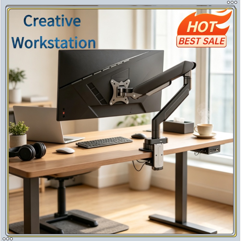 Monitor Arm Single - Einzelne Monitorhalterung für 14″–32″ Bildschirme, höhenverstellbarer