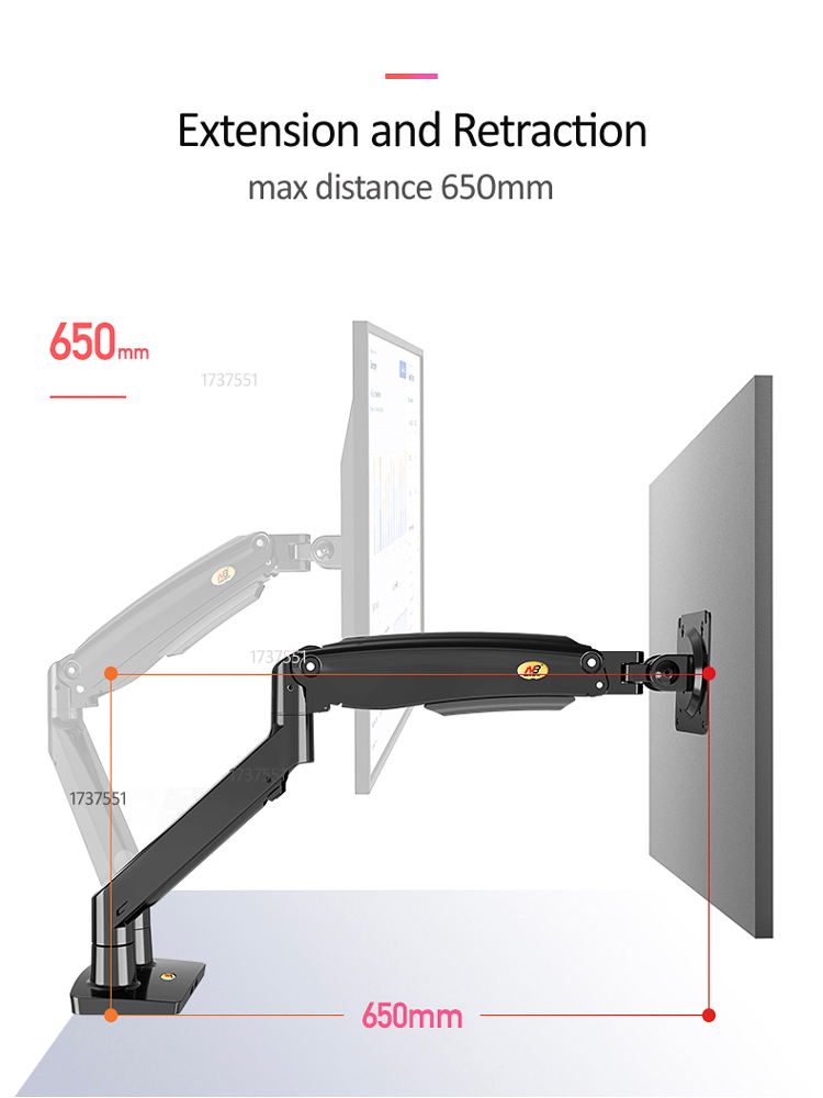 NB F195A Aluminium-Gasfederarm – Monitor Arm Single Bewertung und Preis